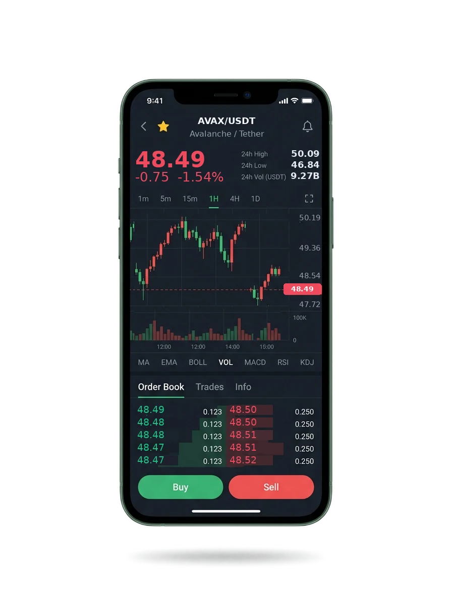 Mobile app screen showing a portfolio summary and a message thread with an account manager